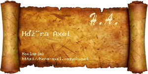 Héra Axel névjegykártya